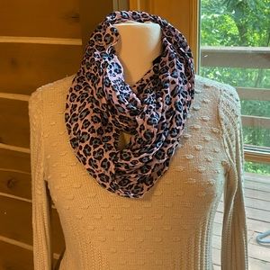 Coach Pink Grey Ocelot Infinity Scarf